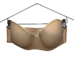 Cacique Women’s Strapless Push Up Bra Size 38D Nude Beige